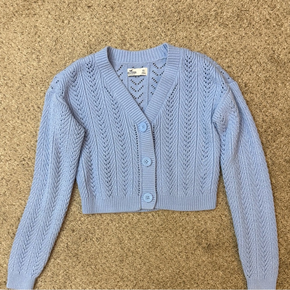 Hollister Light Blue Knit Cardigan